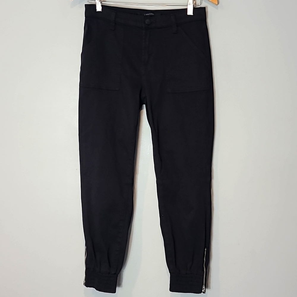 J Brand Arkin Jogger Pants‎ 25 Ankle Zip Black Comfy Luxury